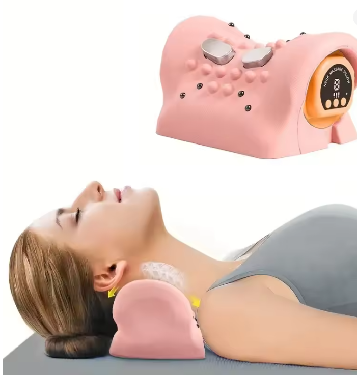 Electric Heated EMS Pulse Cervical Traction Pillow with Six Levels of Heat Neck Massager and Shoulder Stretcher Massage Products (Private Listing 3150578 )