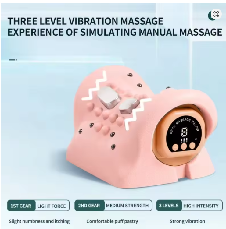 Electric Heated EMS Pulse Cervical Traction Pillow with Six Levels of Heat Neck Massager and Shoulder Stretcher Massage Products (Private Listing 3150578 )